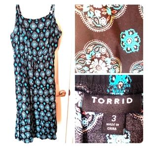Torrid black and turquoise dress